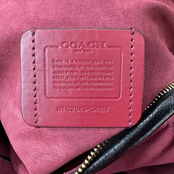 Coach Bella Medium Leather Shoulder Bag In Black - Picture 9 of 9